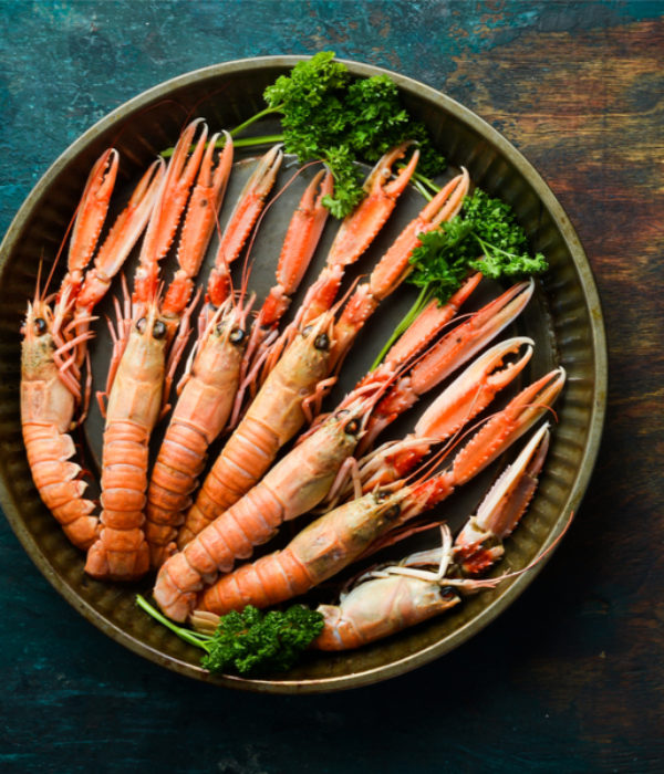 assiette langoustines